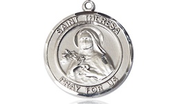 [8106RDSS] Sterling Silver Saint Theresa Medal