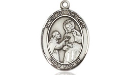 [8112SSY] Sterling Silver Saint John of God Medal - With Box