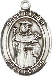 [8113SS] Sterling Silver Saint Casimir of Poland Medal