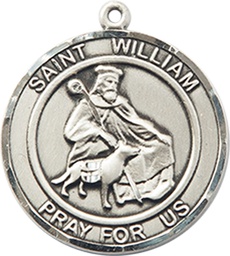 [8114RDSS] Sterling Silver Saint William of Rochester Medal