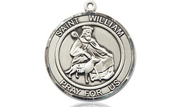 [8114RDSS] Sterling Silver Saint William of Rochester Medal
