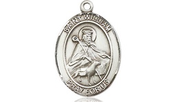 [8114SSY] Sterling Silver Saint William of Rochester Medal - With Box