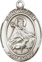 [8114SSY] Sterling Silver Saint William of Rochester Medal - With Box