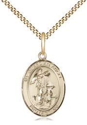 [8118GF/18G] 14kt Gold Filled Guardian Angel Pendant on a 18 inch Gold Plate Light Curb chain