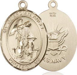 [8118GF6] 14kt Gold Filled Guardian Angel Navy Medal