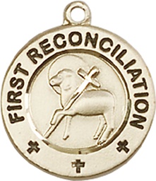 [4008KT] 14kt Gold First Reconciliation / Penance Medal
