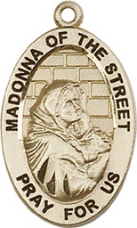 [4124KT] 14kt Gold Madonna of the Street Medal