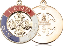 [4142KT] 14kt Gold Land, Sea, Air Medal