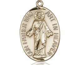 [4216KT] 14kt Gold Our Father Medal
