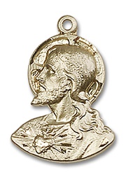 [4217KT] 14kt Gold Head of Christ Medal