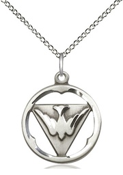 [4224SS/18SS] Sterling Silver Holy Spirit Pendant on a 18 inch Sterling Silver Light Curb chain