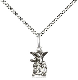 [4254SS/18SS] Sterling Silver Littlest Angel Pendant on a 18 inch Sterling Silver Light Curb chain