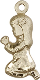 [4262KT] 14kt Gold Praying Girl Medal