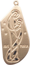 [4272KT] 14kt Gold Ave Maria Medal