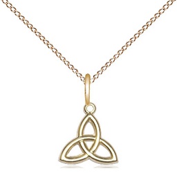 [5100GF/18GF] 14kt Gold Filled Trinity Irish Knot Pendant on a 18 inch Gold Filled Light Curb chain