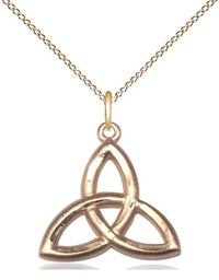 [5101GF/18GF] 14kt Gold Filled Trinity Irish Knot Pendant on a 18 inch Gold Filled Light Curb chain