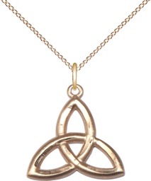 [5101GF/18GF] 14kt Gold Filled Trinity Irish Knot Pendant on a 18 inch Gold Filled Light Curb chain