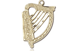 [5103KT] 14kt Gold Irish Harp Medal