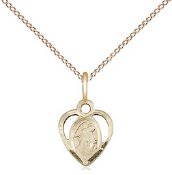 [5407GF/18GF] 14kt Gold Filled Guardian Angel Pendant on a 18 inch Gold Filled Light Curb chain