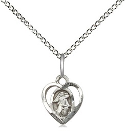 [5407SS/18SS] Sterling Silver Guardian Angel Pendant on a 18 inch Sterling Silver Light Curb chain