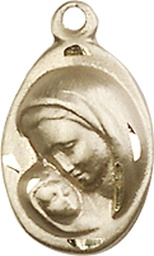 [5447KT] 14kt Gold Madonna &amp; Child Medal