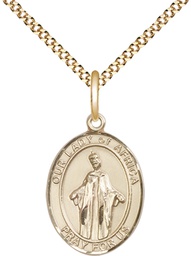 [8269GF/18G] 14kt Gold Filled Our Lady of Africa Pendant on a 18 inch Gold Plate Light Curb chain
