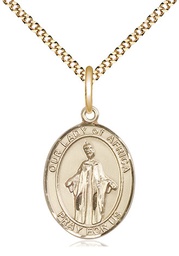 [8269GF/18G] 14kt Gold Filled Our Lady of Africa Pendant on a 18 inch Gold Plate Light Curb chain