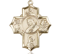 [5672KT] 14kt Gold Philomena Theresa Rita Antony Jude Medal