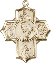 [5672KT] 14kt Gold Philomena Theresa Rita Antony Jude Medal