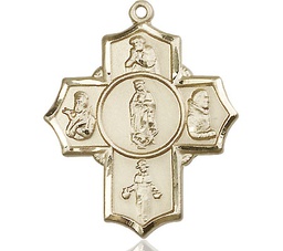 [5705KT] 14kt Gold Guadalupe Diego Pio Xav Nino Medal