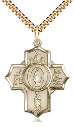 [5706GF/24G] 14kt Gold Filled Apparitions Pendant on a 24 inch Gold Plate Heavy Curb chain
