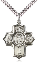 [5706SS/24S] Sterling Silver Apparitions Pendant on a 24 inch Light Rhodium Heavy Curb chain