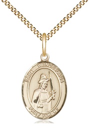[8273GF/18G] 14kt Gold Filled Saint Wenceslaus Pendant on a 18 inch Gold Plate Light Curb chain