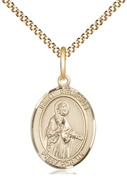 [8274GF/18G] 14kt Gold Filled Saint Remigius of Reims Pendant on a 18 inch Gold Plate Light Curb chain