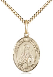 [8275GF/18G] 14kt Gold Filled Saint Basil the Great Pendant on a 18 inch Gold Plate Light Curb chain