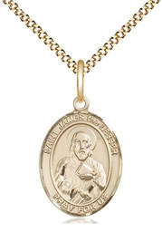 [8277GF/18G] 14kt Gold Filled Saint James the Lesser Pendant on a 18 inch Gold Plate Light Curb chain