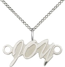 [5918SS/18SS] Sterling Silver Joy Pendant on a 18 inch Sterling Silver Light Curb chain