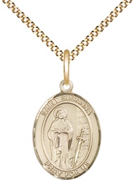 [8280GF/18G] 14kt Gold Filled Saint Susanna Pendant on a 18 inch Gold Plate Light Curb chain