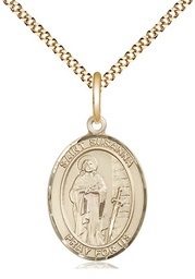 [8280GF/18G] 14kt Gold Filled Saint Susanna Pendant on a 18 inch Gold Plate Light Curb chain