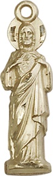 [5935KT] 14kt Gold Sacred Heart Medal