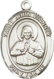 [8282SS] Sterling Silver Saint John Vianney Medal