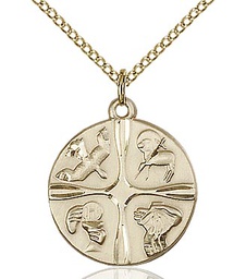 [6056GF/18GF] 14kt Gold Filled Christian Life Pendant on a 18 inch Gold Filled Light Curb chain