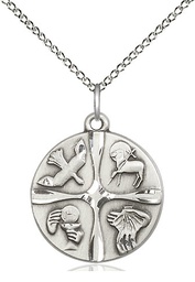 [6056SS/18SS] Sterling Silver Christian Life Pendant on a 18 inch Sterling Silver Light Curb chain