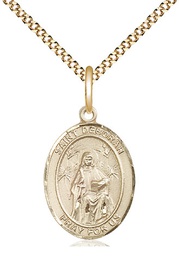 [8286GF/18G] 14kt Gold Filled Saint Deborah Pendant on a 18 inch Gold Plate Light Curb chain