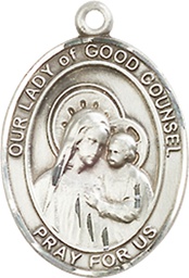 [8287SS] Sterling Silver Our Lady of Good Counsel Medal