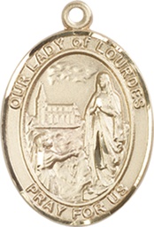 [8288GF] 14kt Gold Filled Our Lady of Lourdes Medal