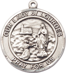 [8288RDSS] Sterling Silver Our Lady of Lourdes Medal