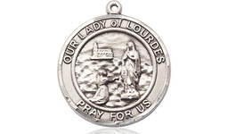 [8288RDSS] Sterling Silver Our Lady of Lourdes Medal