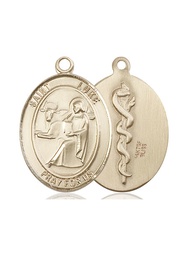 [7068KT8] 14kt Gold Saint Luke the Apostle Doctor Medal