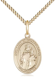 [8292GF/18G] 14kt Gold Filled Our Lady of Consolation Pendant on a 18 inch Gold Plate Light Curb chain